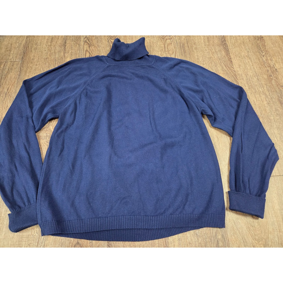 Talbots Sweaters - Talbots Ribbed Stretch Dark Blue Turtleneck Sweater Pullover Thin L Portugal